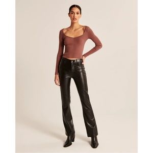 Abercrombie & Fitch Bootcut Vegan Leather Pants